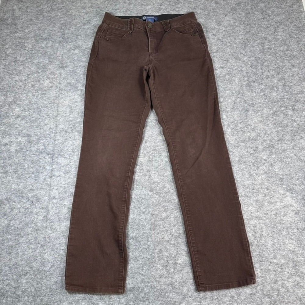 Democracy Ab"solution Pants Womens 6 Brown Excellent Straight Leg B1560PEX2